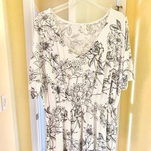 H&M Floral print V Neck Skater Dress